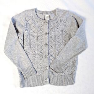 4/$15 18M Cherokee Sparkly Grey Knit Cardigan Sweater Lightweight Dressy Holiday
